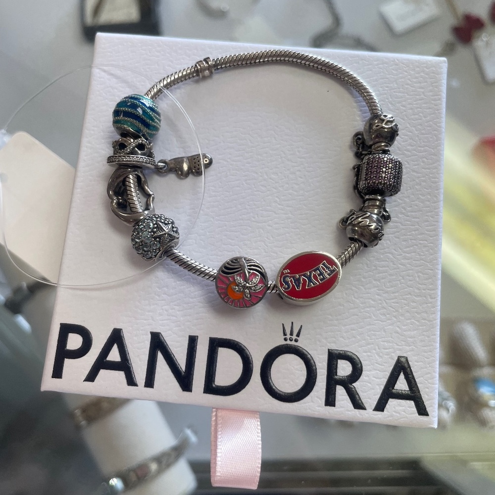 Pandora Charm Bracelet with 10 charms